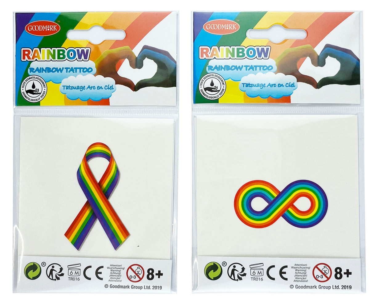 Siirtokuvatatuointi sateenkaari lajitelmatuote 2 erilaista