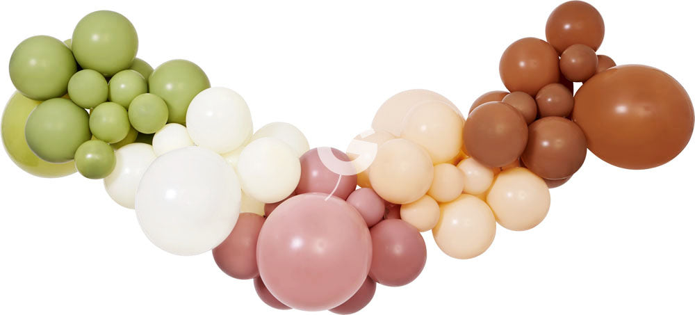 DIY Ilmapallokaari maanläheiset värit