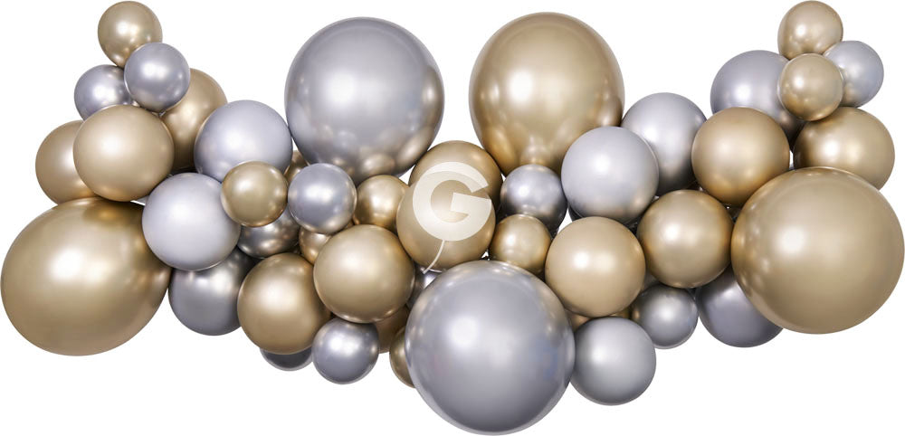 DIY Ilmapallokaari metallikromi kulta ja hopea