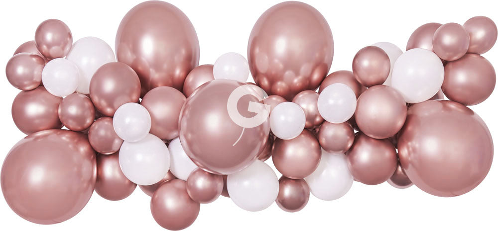 DIY Ilmapallokaari metallikromiruusukulta