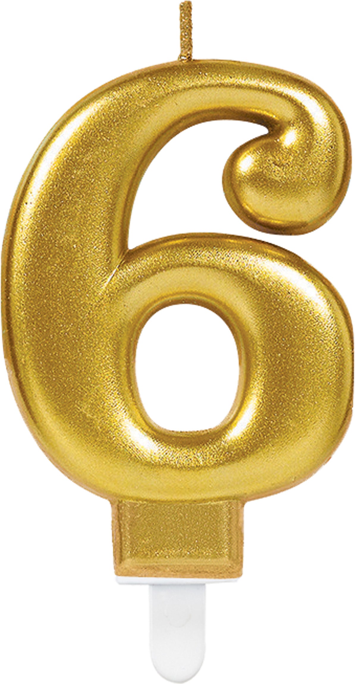 Numerokynttilä 6 kullanvärinen
