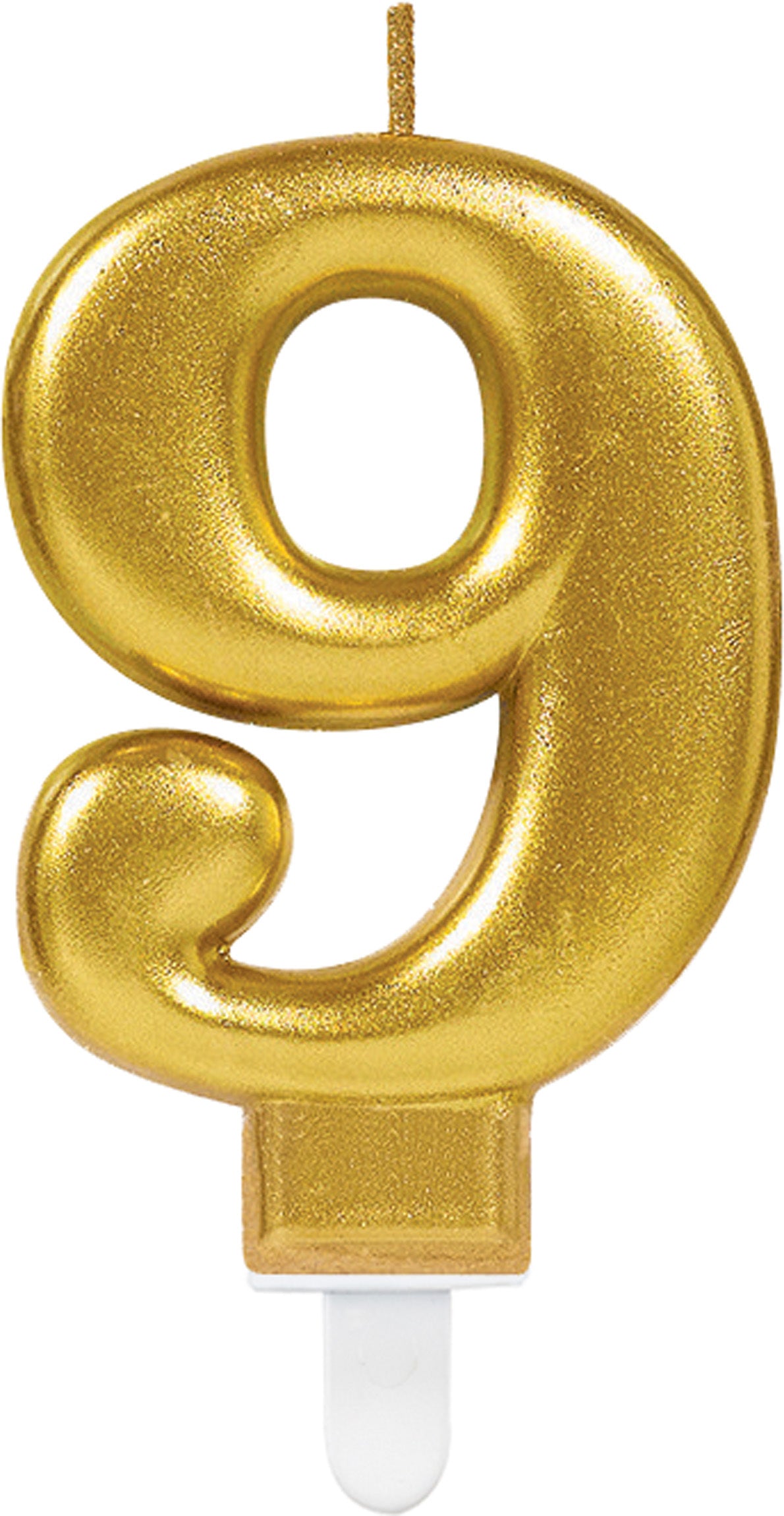 Numerokynttilä 9 kullanvärinen