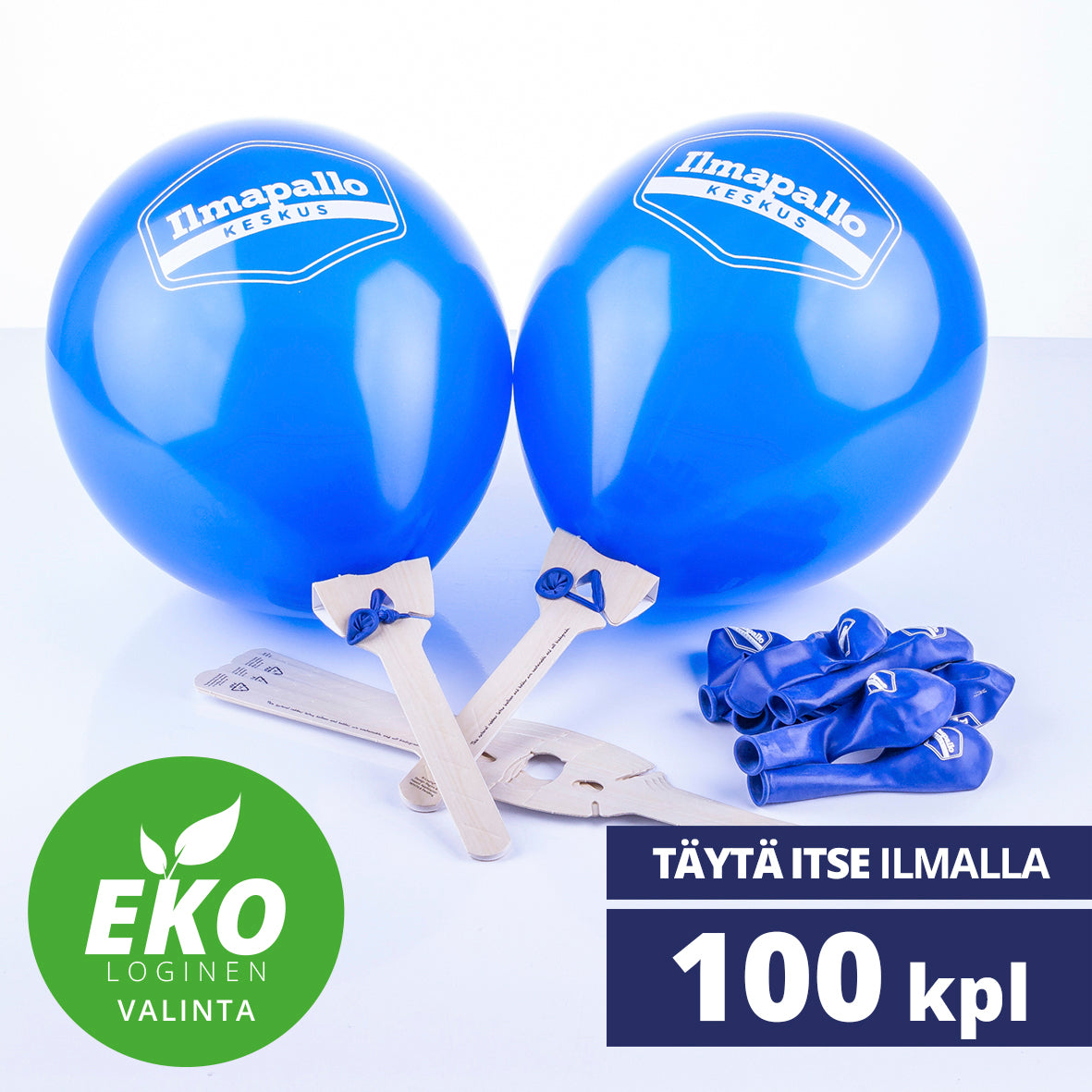 100 mainospalloa ilmatäyttöön, 1-väripainatus EKO