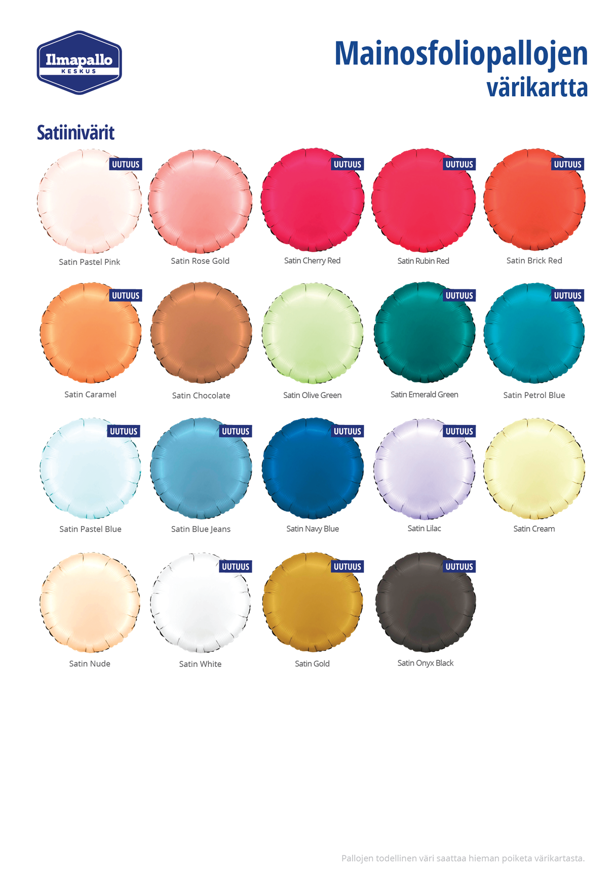 100 mainosfoliopalloa heliumkaasulla, 1-väripainatus