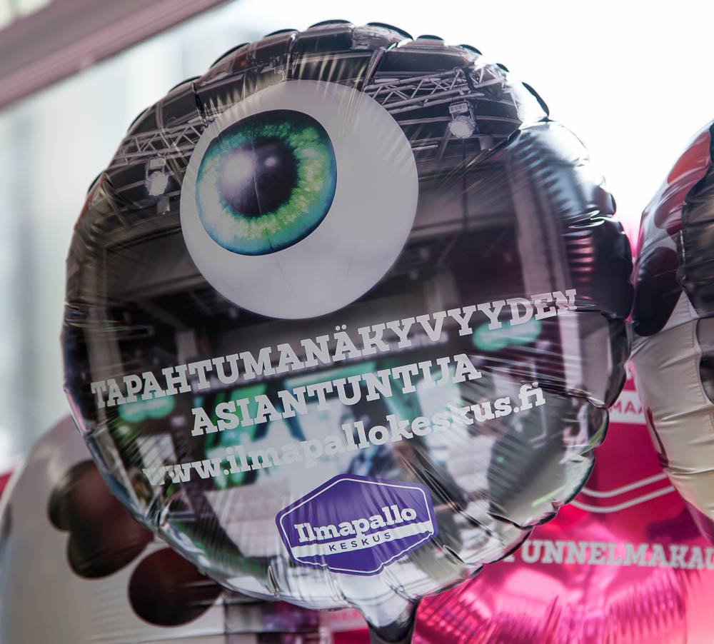 1000 mainosfoliopalloa heliumkaasulla, 4-väripainatus