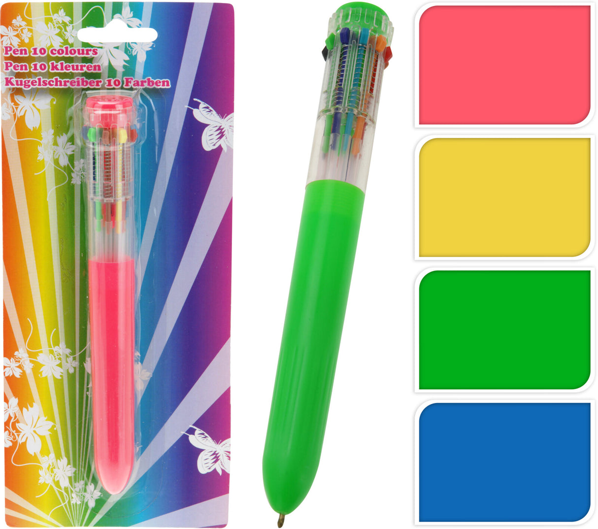 Sateenkaarikynä 10 väriä lajitelmatuote, 4 erilaista