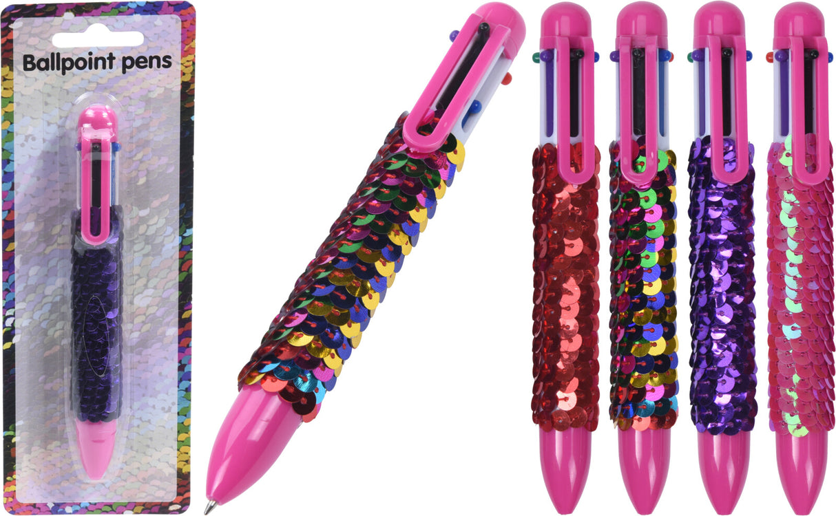 Kuulakärkikynä glitter lajitelma, 5 erilaista