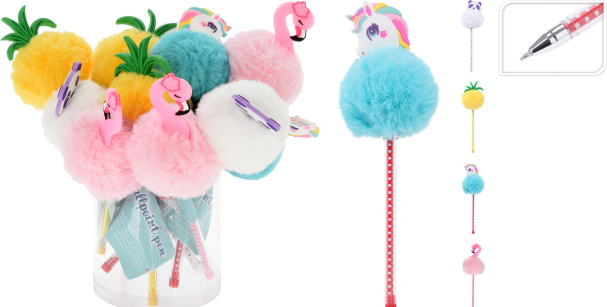 Pom Pom kynä, lajitelmatuote 4 erilaista