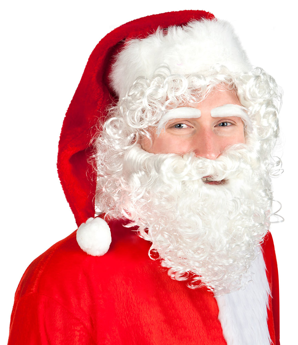Joulupukin setti: peruukki, parta ja kulmakarvat