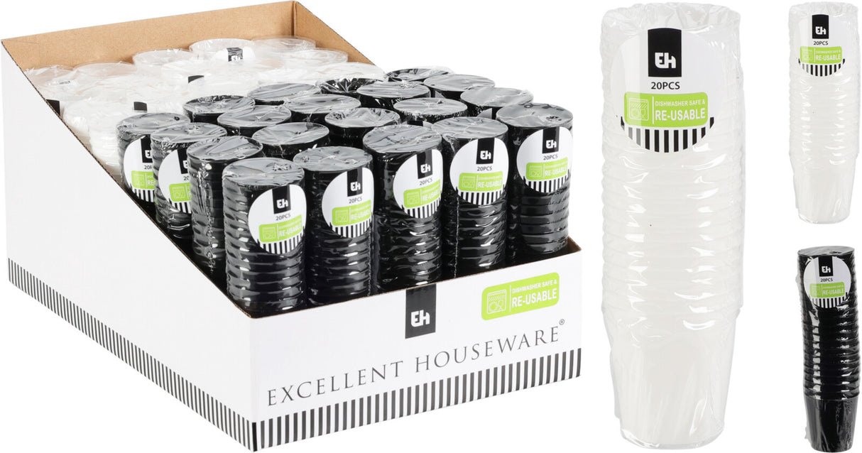 Shottilasi 30 ml 20 kpl/pkt lajitelmatuote, 2 eri väriä