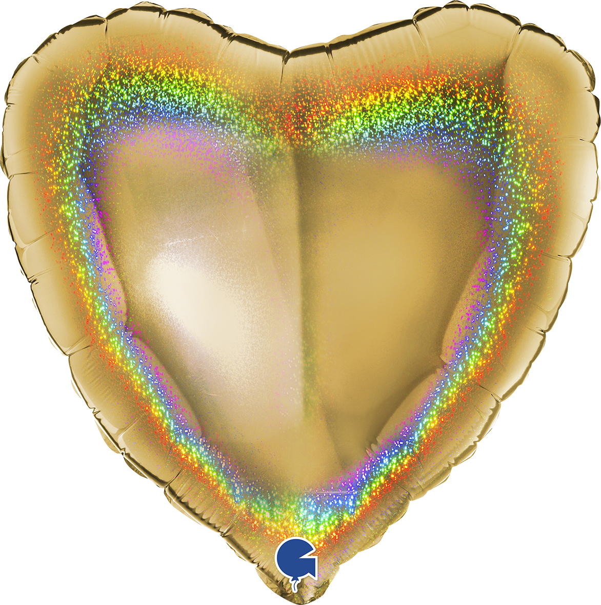 Kullanvärinen hologrammi sydän foliopallo