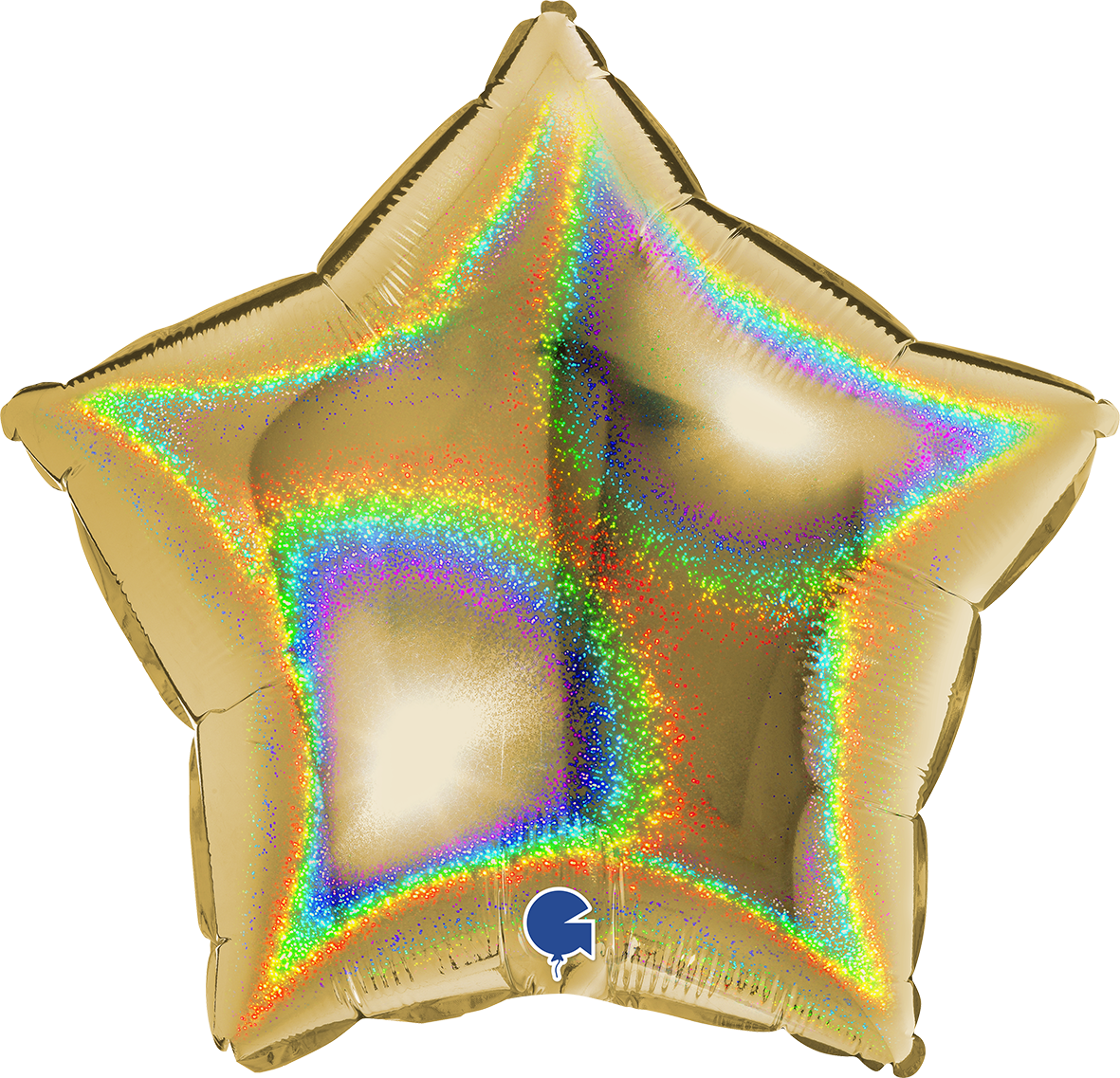 Kullanvärinen hologrammi tähti foliopallo