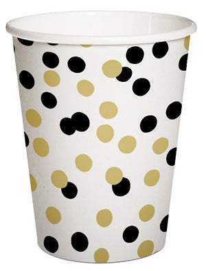 Pahvimuki konfetti 250 ml kulta musta 10 kpl/pkt