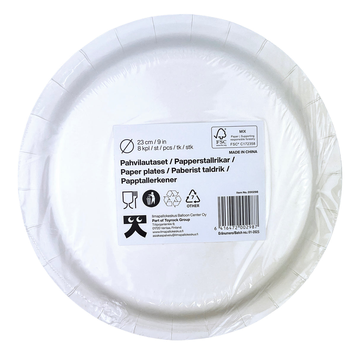 Rapu pahvilautanen 23 cm 8 kpl/pkt