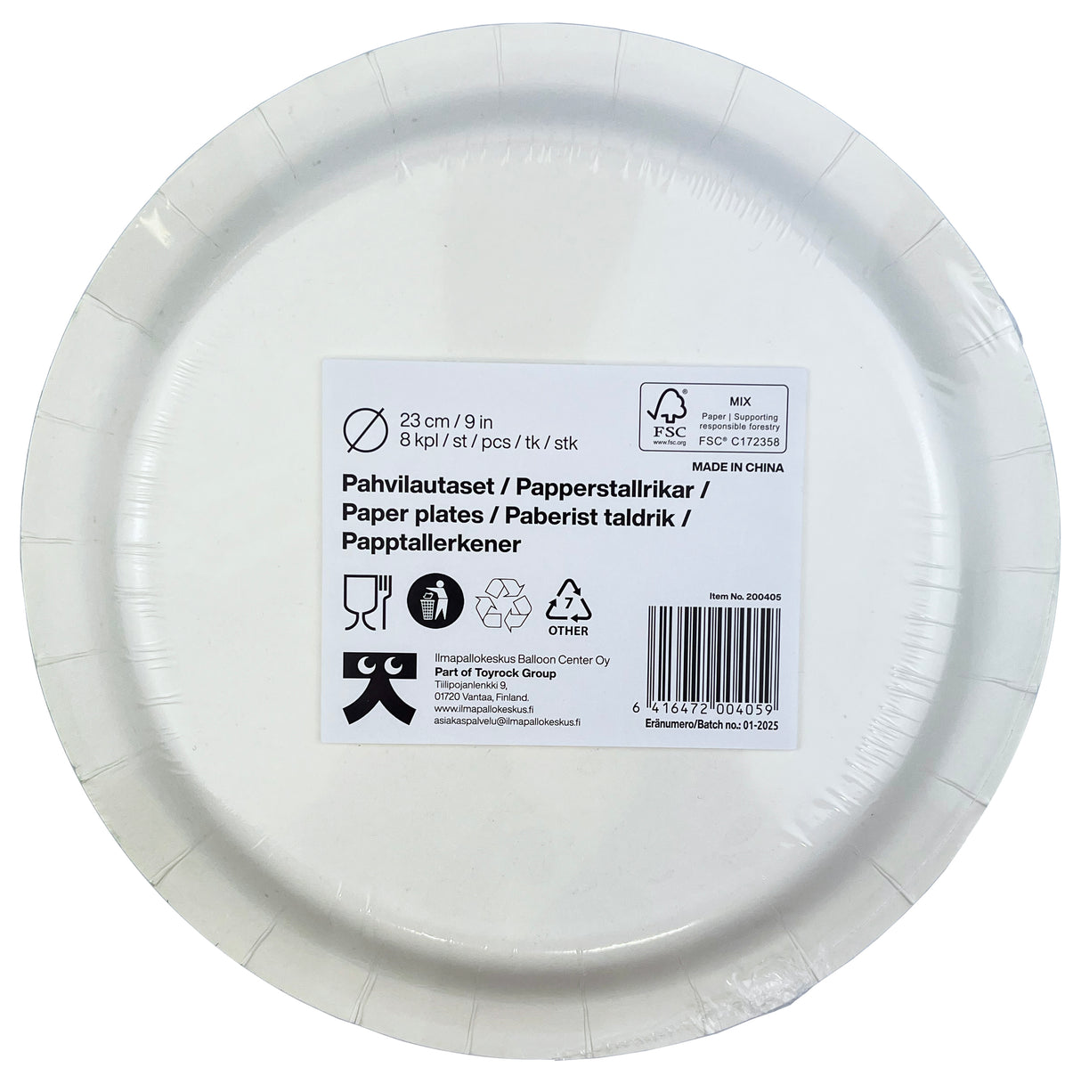 Muumi pahvilautanen 23 cm 8 kpl/pkt