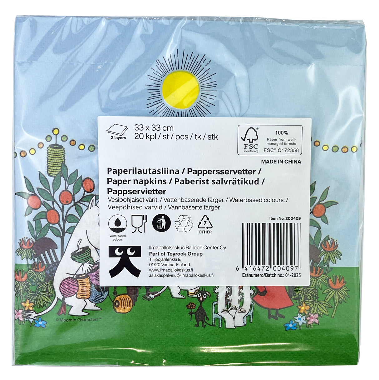 Muumi lautasliina 33 x 33 cm 20 kpl/pkt