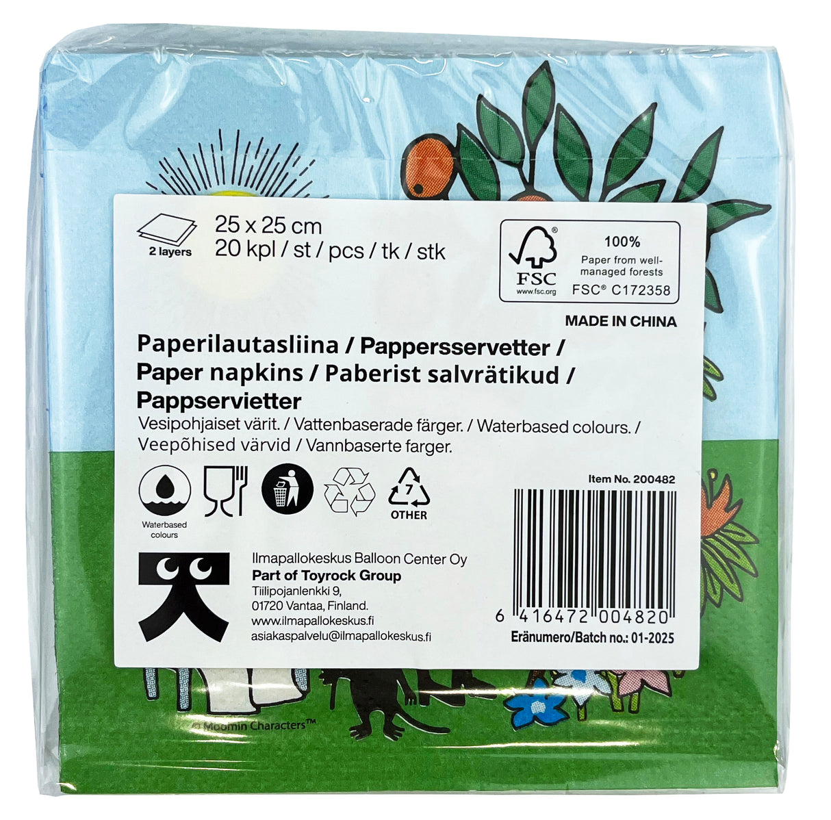 Muumi lautasliina 25 x 25 cm 20 kpl/pkt