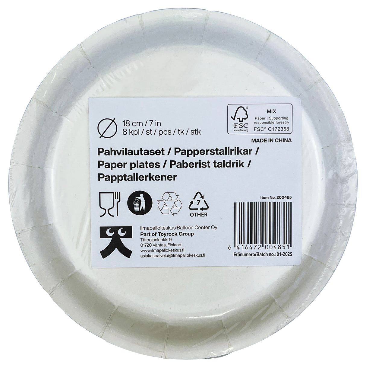 Muumi pahvilautanen 18 cm 8 kpl/pkt