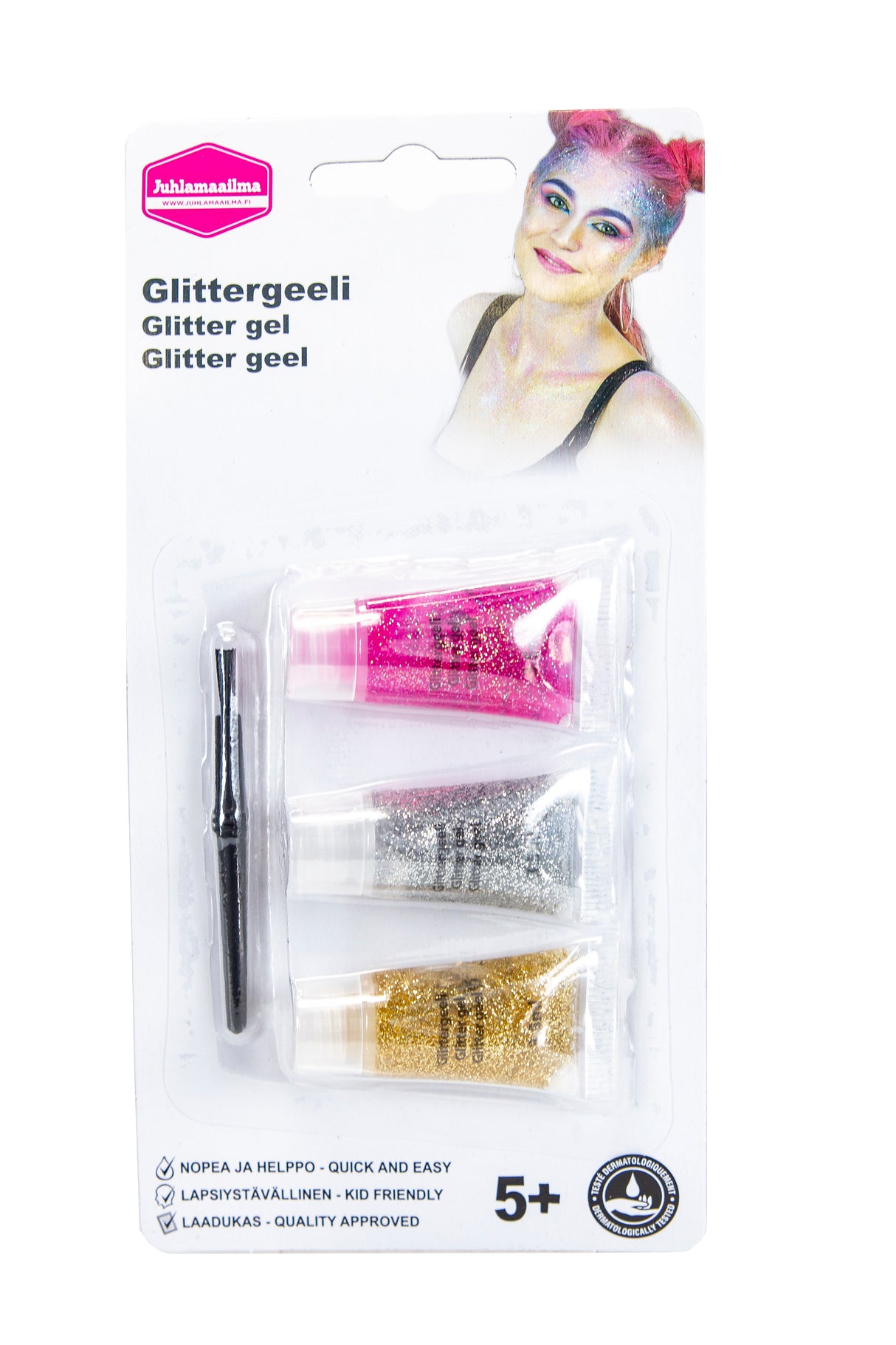 Glittergeelituubit 3 kpl/pkt