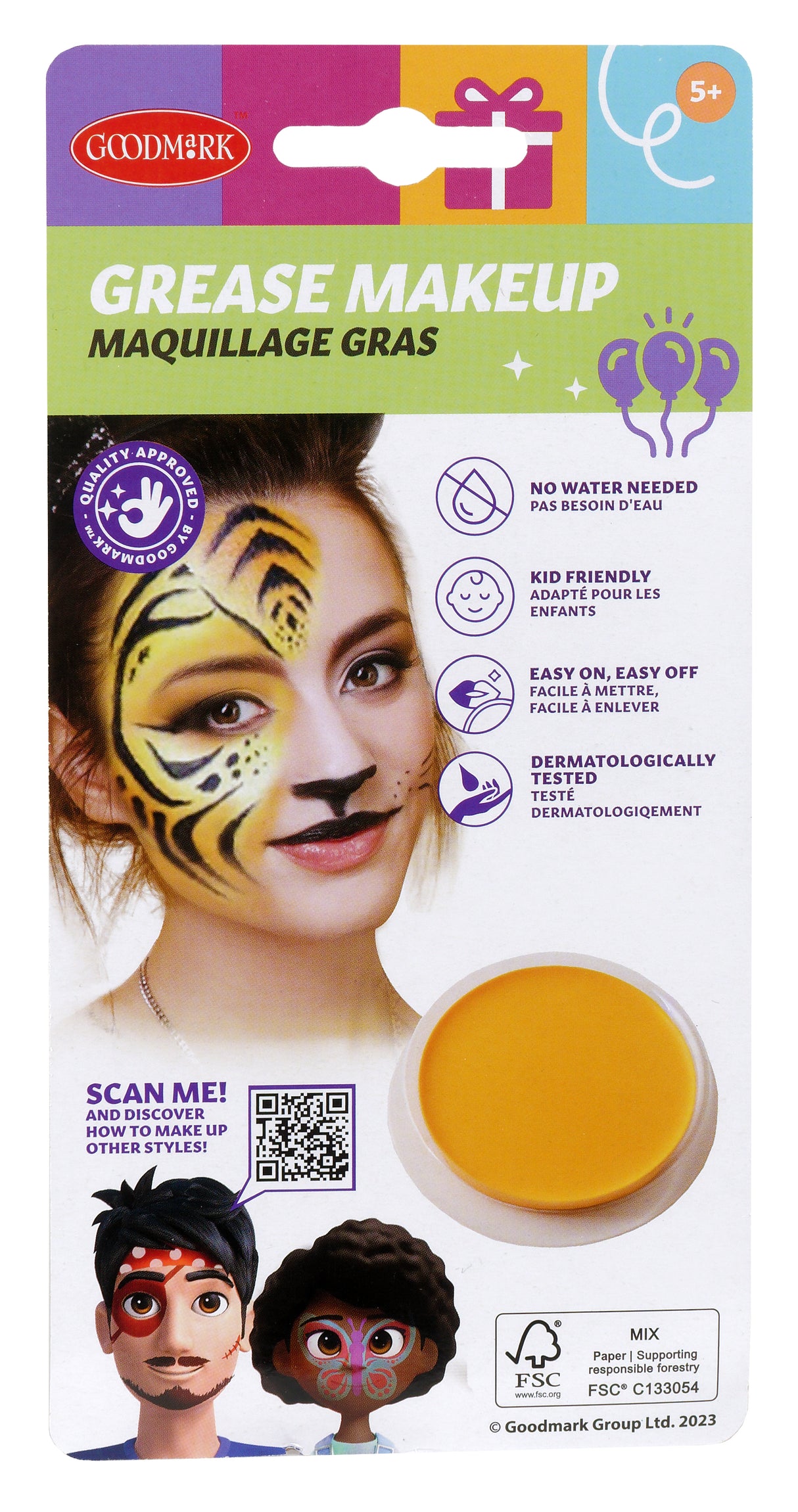 Kasvoväri 14 g keltainen, öljypohjainen