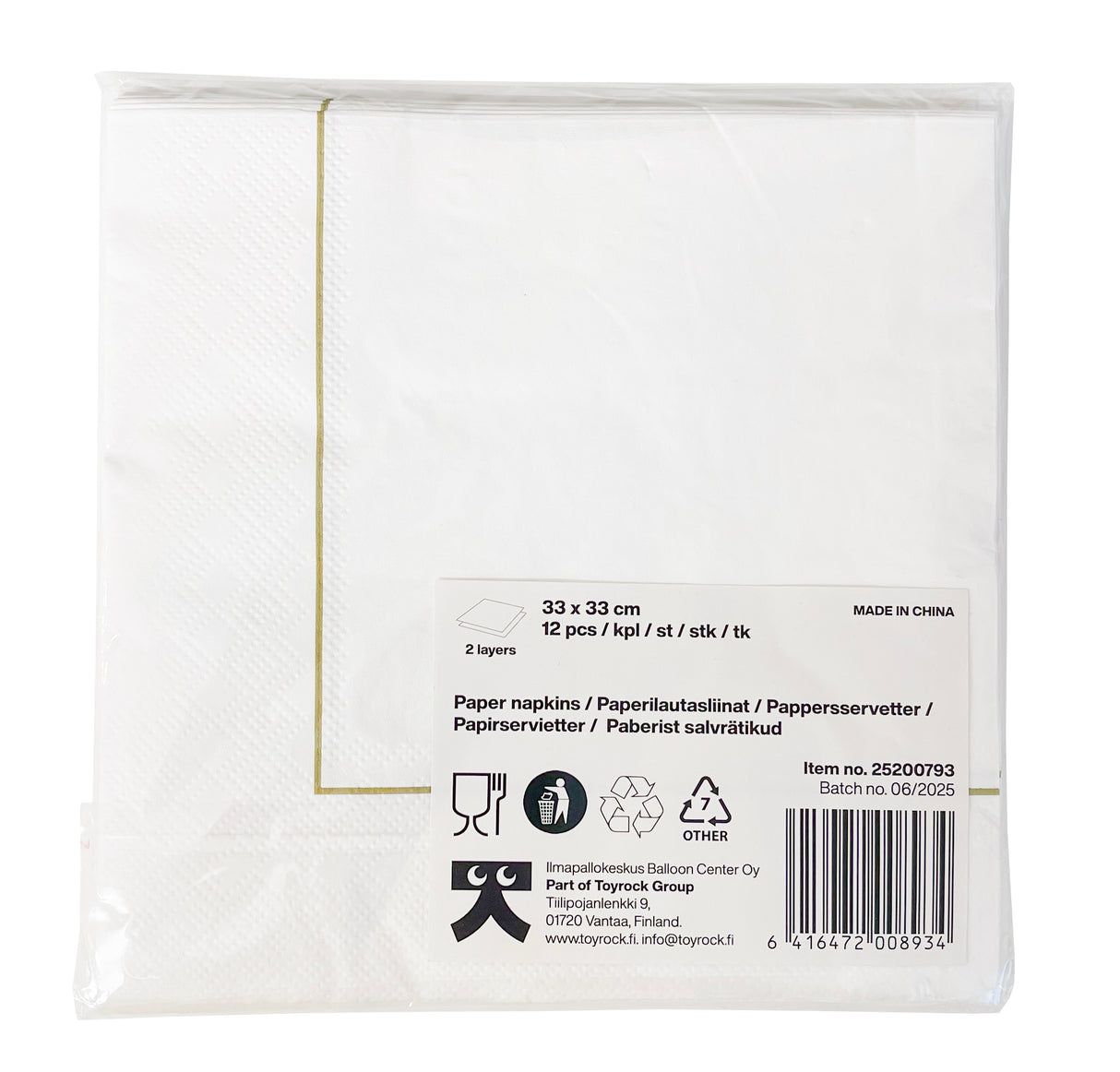 Ylioppilas lyyra suuri lautasliina 12 kpl/pkt