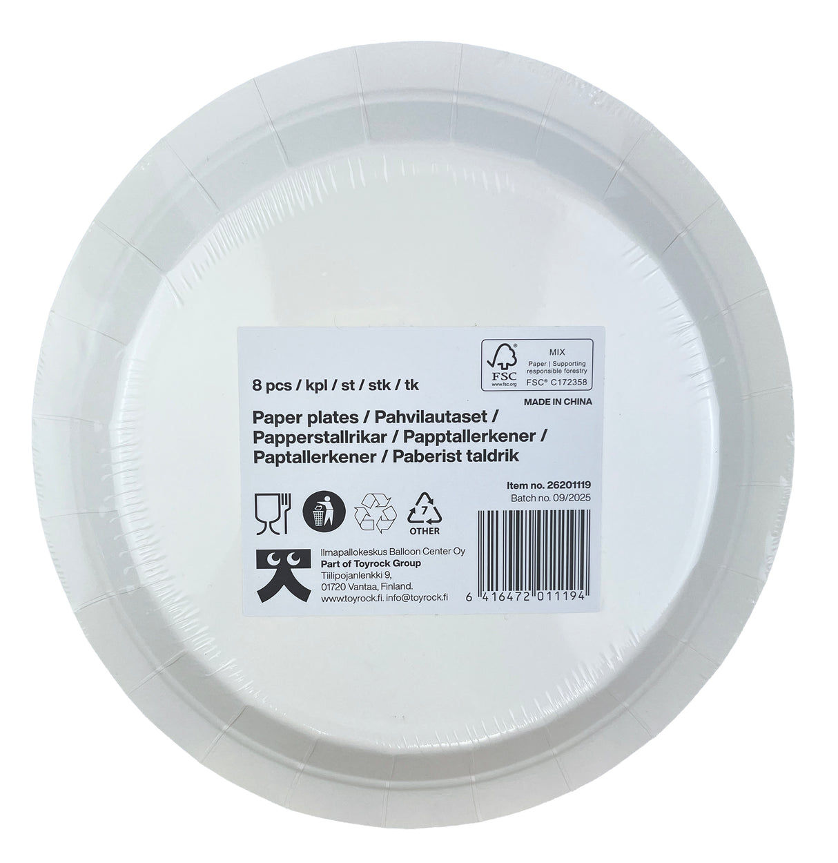 Happy Birthday pahvilautanen 23 cm persikanvärinen 8 kpl/pkt