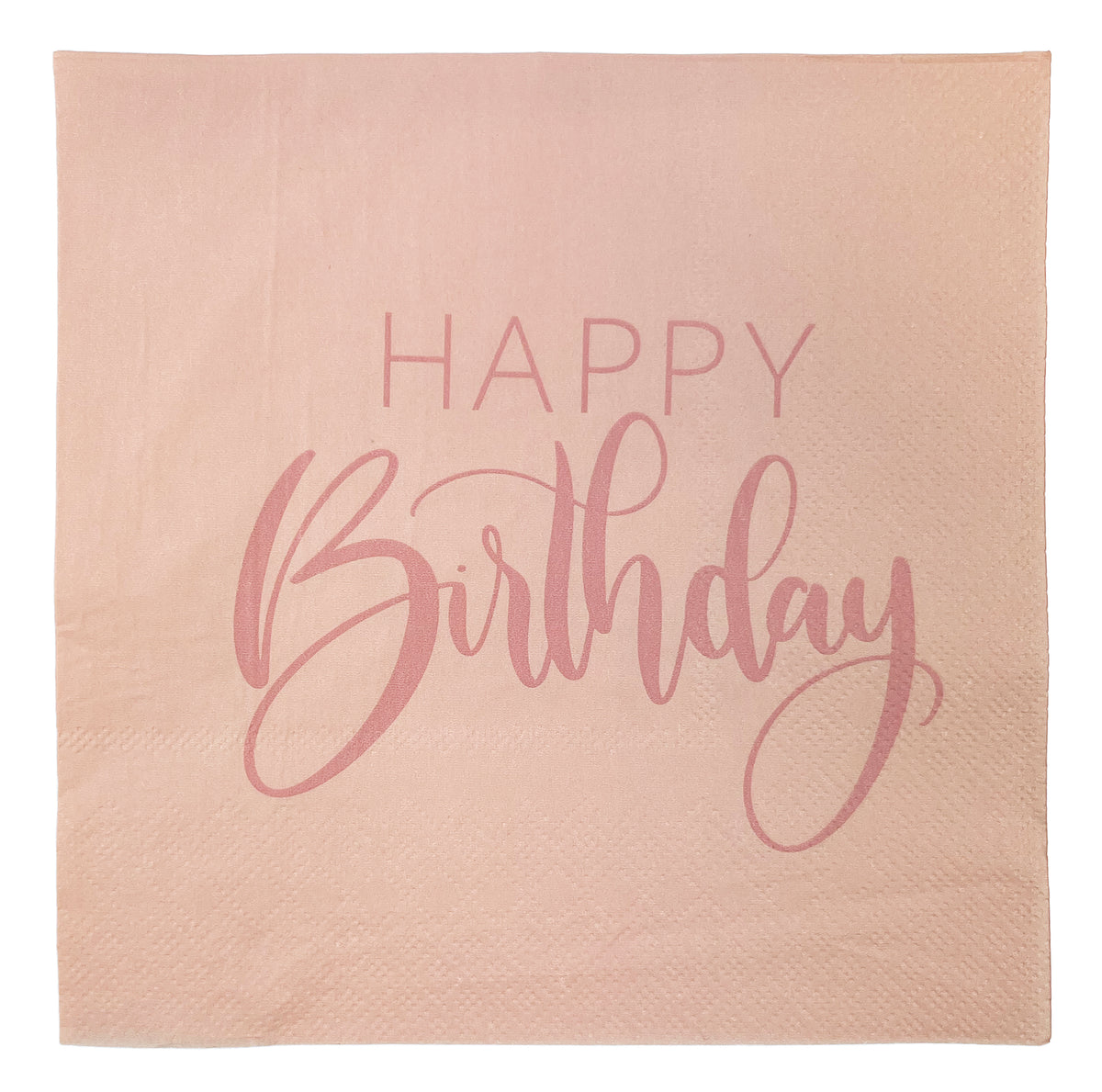 Suuri lautasliina Happy Birthday persikanvärinen 33 x 33 cm 20 kpl/pkt