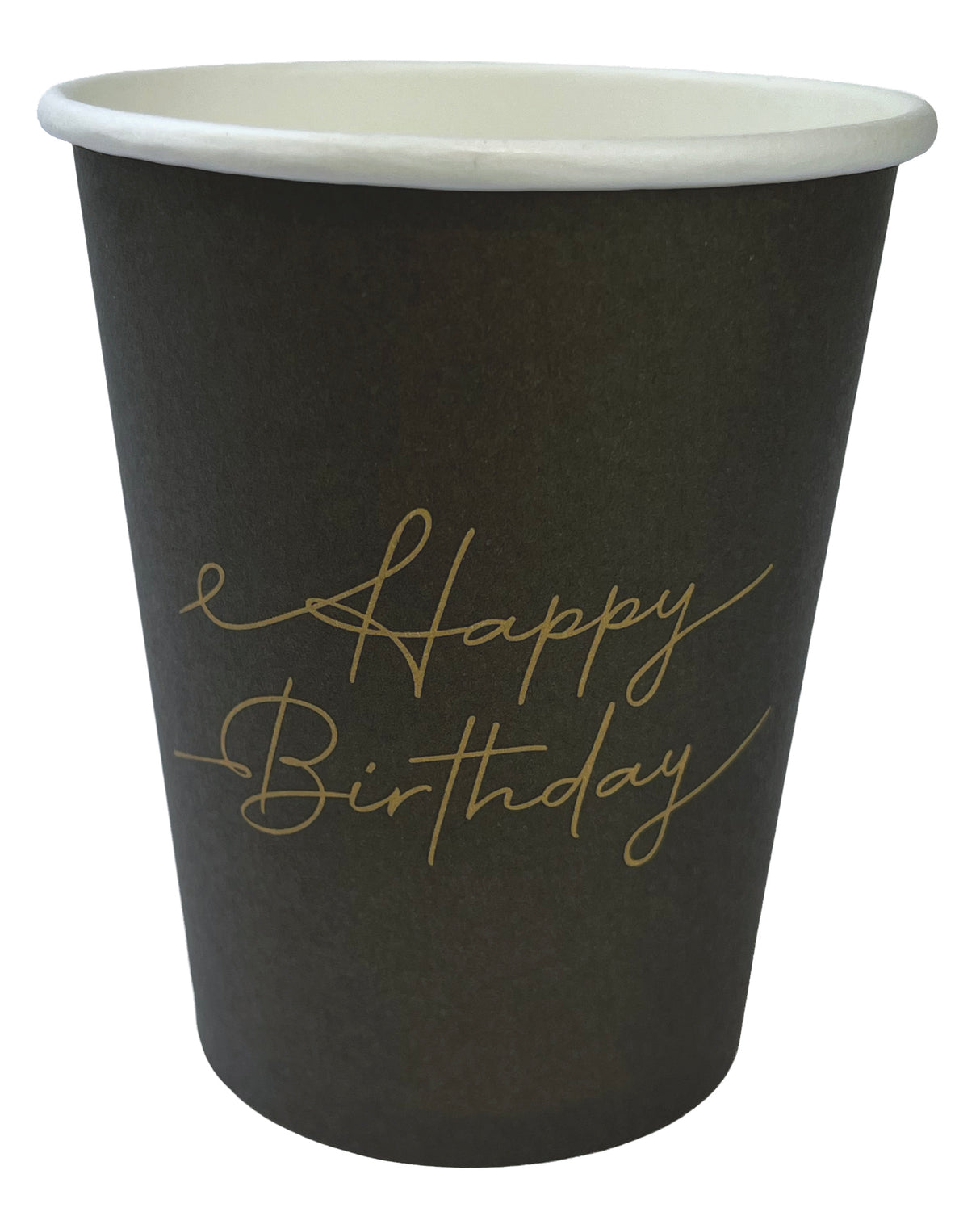 Pahvimuki Happy Birthday musta 8 kpl/pkt