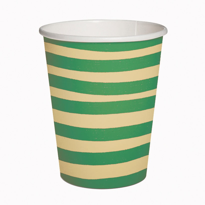 Pahvimuki 250 ml vihreät raidat 10 kpl/pkt