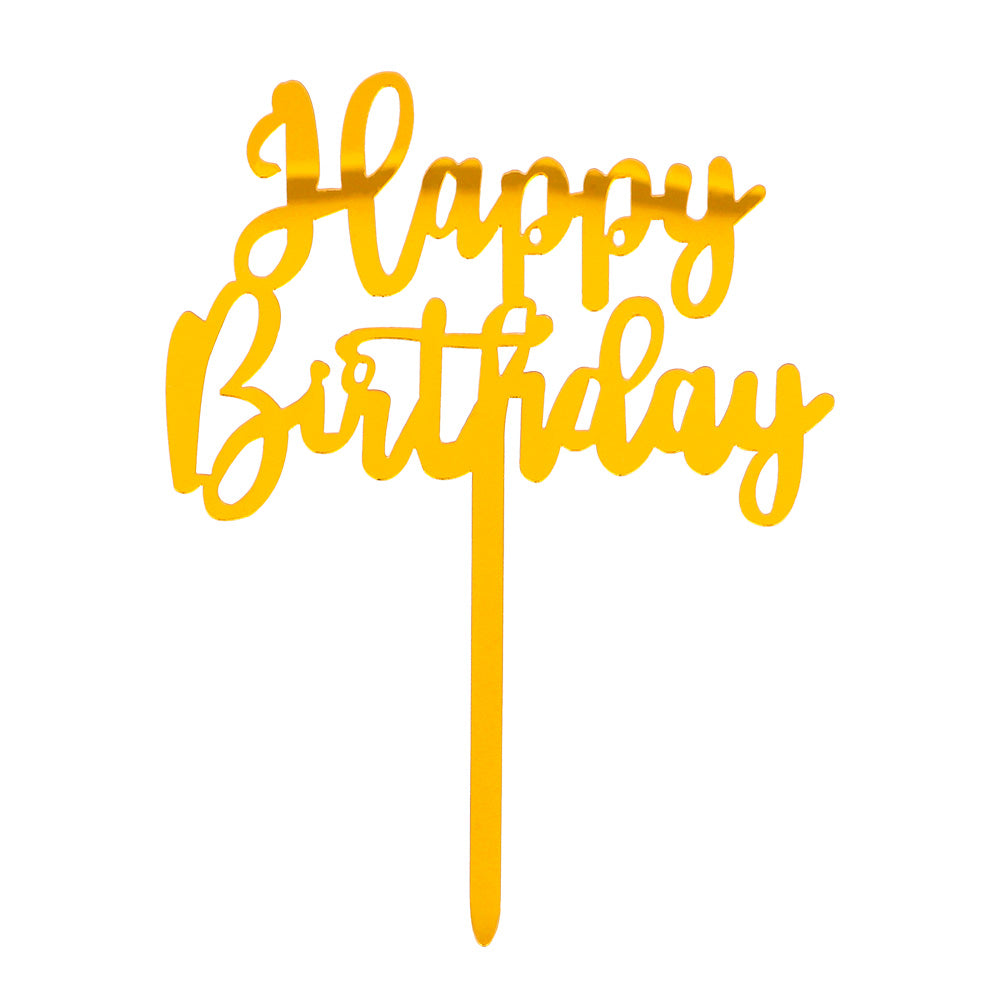 Happy Birthday kakunkoriste kullanvärinen 15,5 x 11 cm
