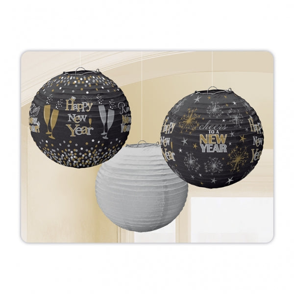 Paperilyhty Happy New Year, 3 kpl / pkt