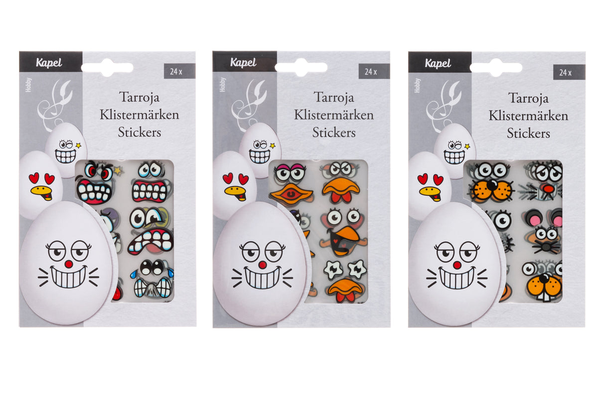 Koristemunatarrat 24 kpl/pss lajitelma