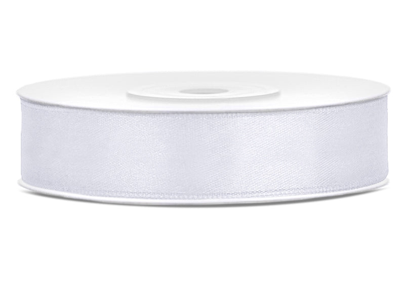 Satiininauha 12mm/25m, valkoinen