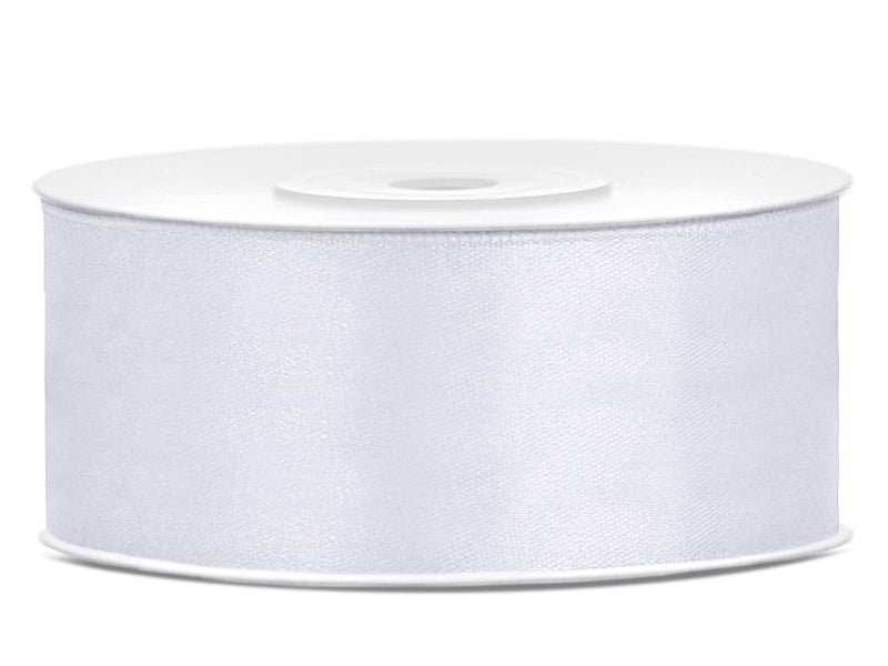 Satiininauha 25mm/25m, valkoinen