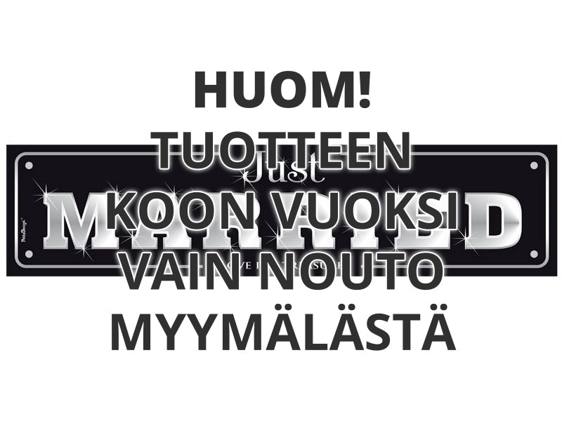 Hääkyltti pahvia, "Just married" hopea 1 kpl