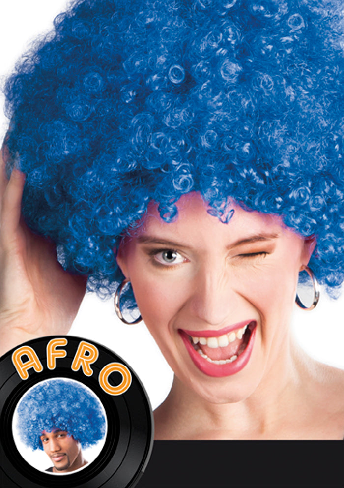 Peruukki afro, sininen