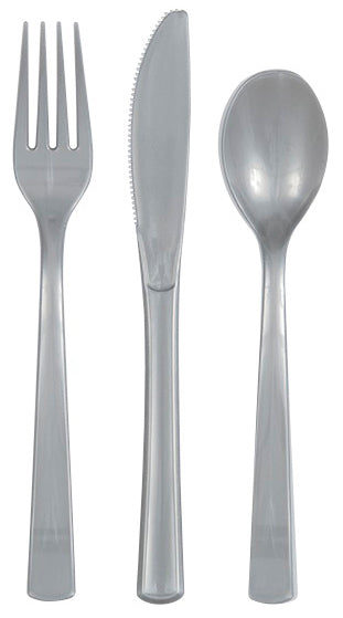 Aterimet hopeanvärinen 18 kpl/pkt