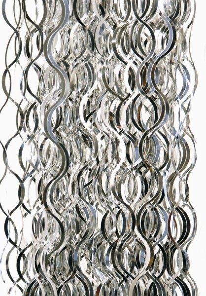 Lameenauha kiharrettu, hopeanvärinen, korkeus 200 cm