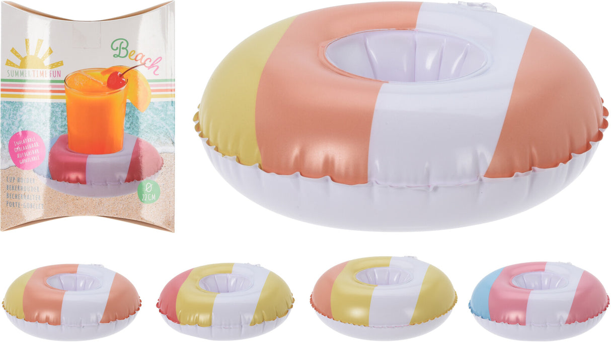 Juomatölkin pidike puhallettava, lajitelmatuote 4 erilaista