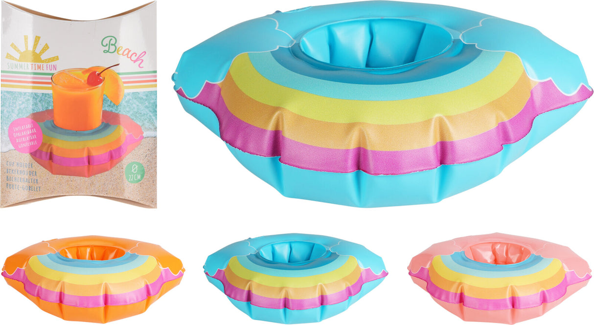 Juomatölkin pidike puhallettava, lajitelmatuote 3 erilaista