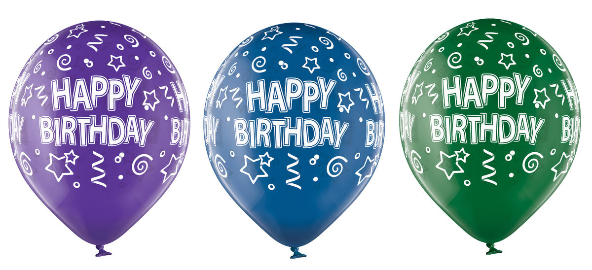 Happy Birthday ilmapallo värikäs 30 cm 6 kpl/pss