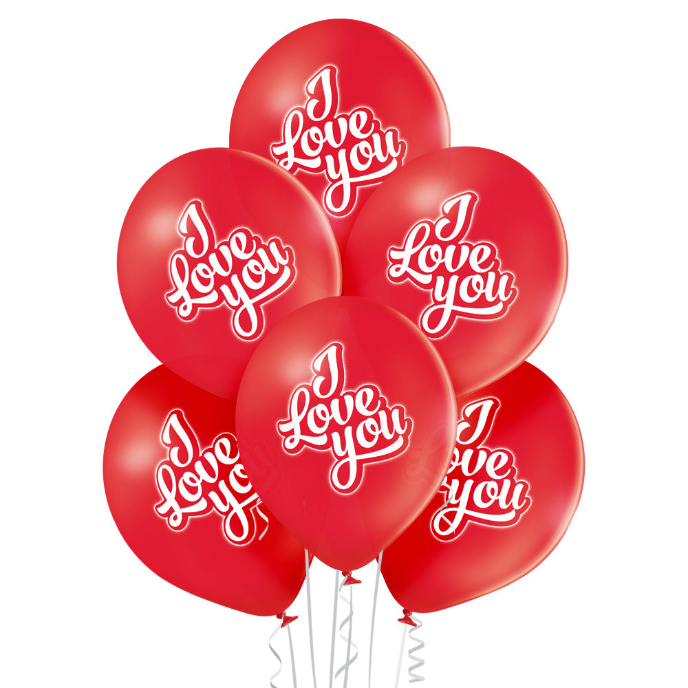 I love you ilmapallo 30 cm punainen 6 kpl/pkt