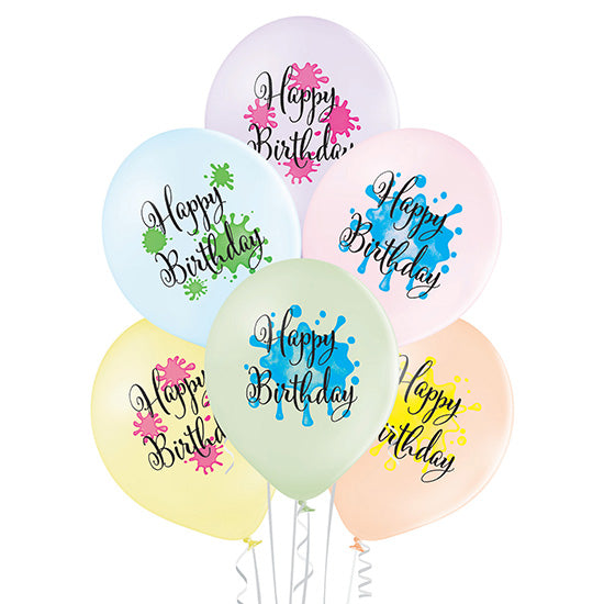 Ilmapallo 30 cm Happy Birthday 6 kpl/pkt
