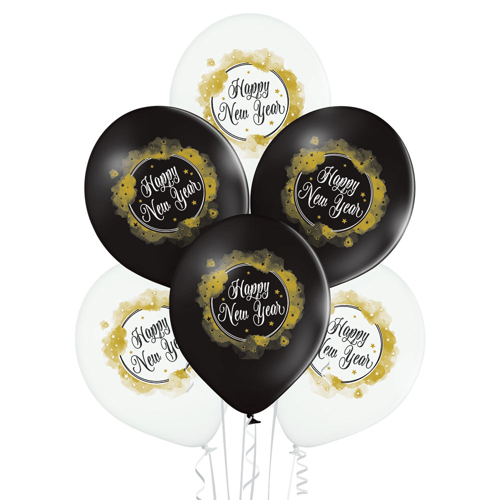 Happy New Year ilmapallo 30 cm 6 kpl/pss