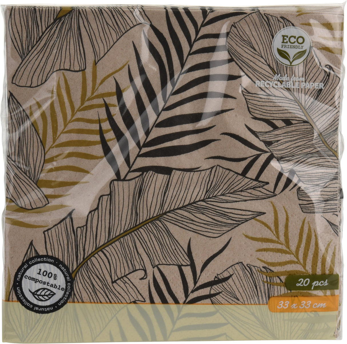 Palmunlehvät suuri lautasliina 20 kpl/pkt