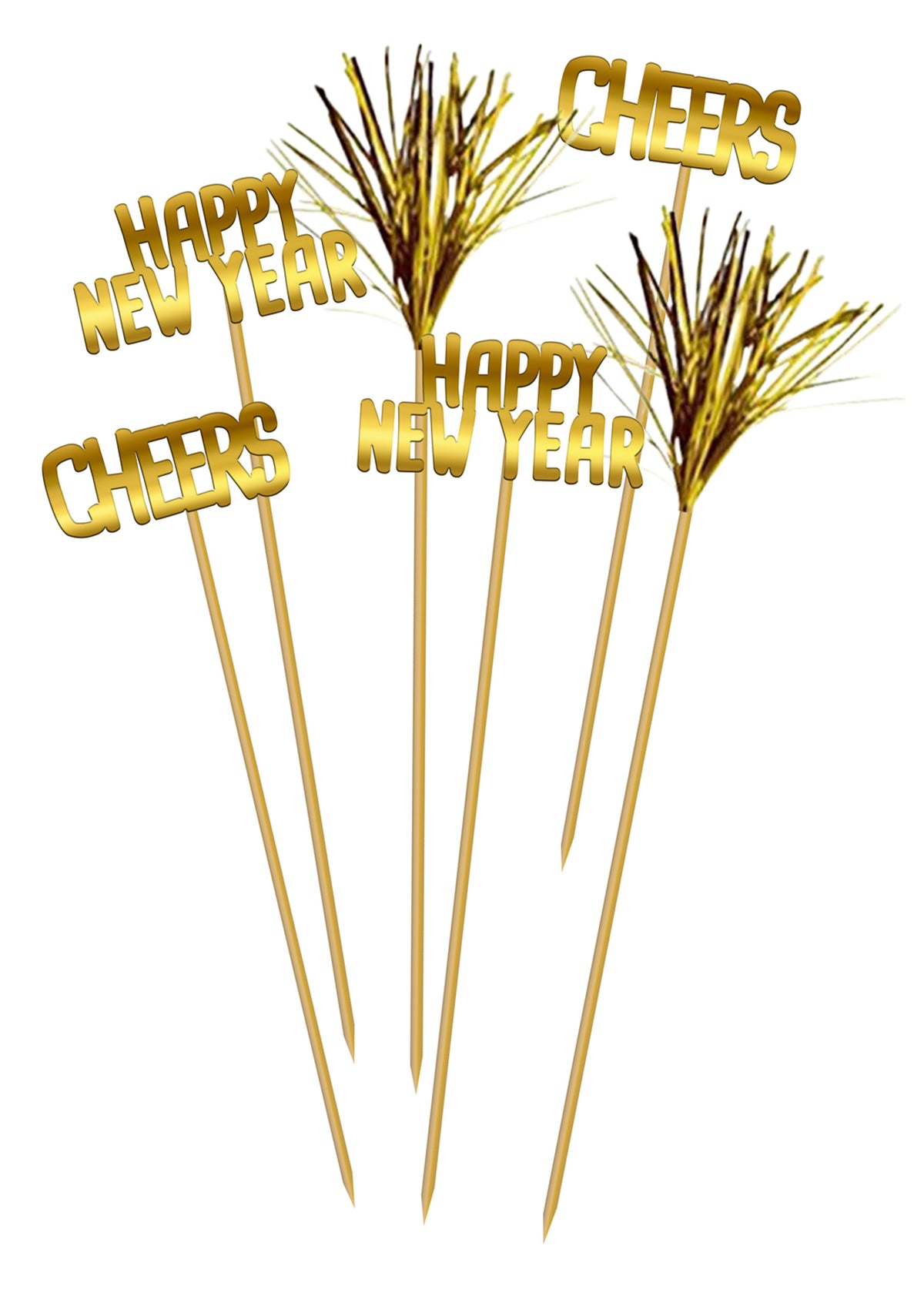 Lasinkoristelusetti Happy New Year 12 kpl/pkt