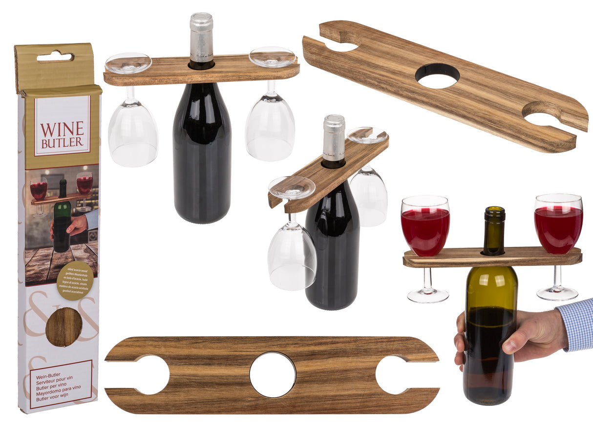 Tarjoiluteline viinipullolle ja laseille