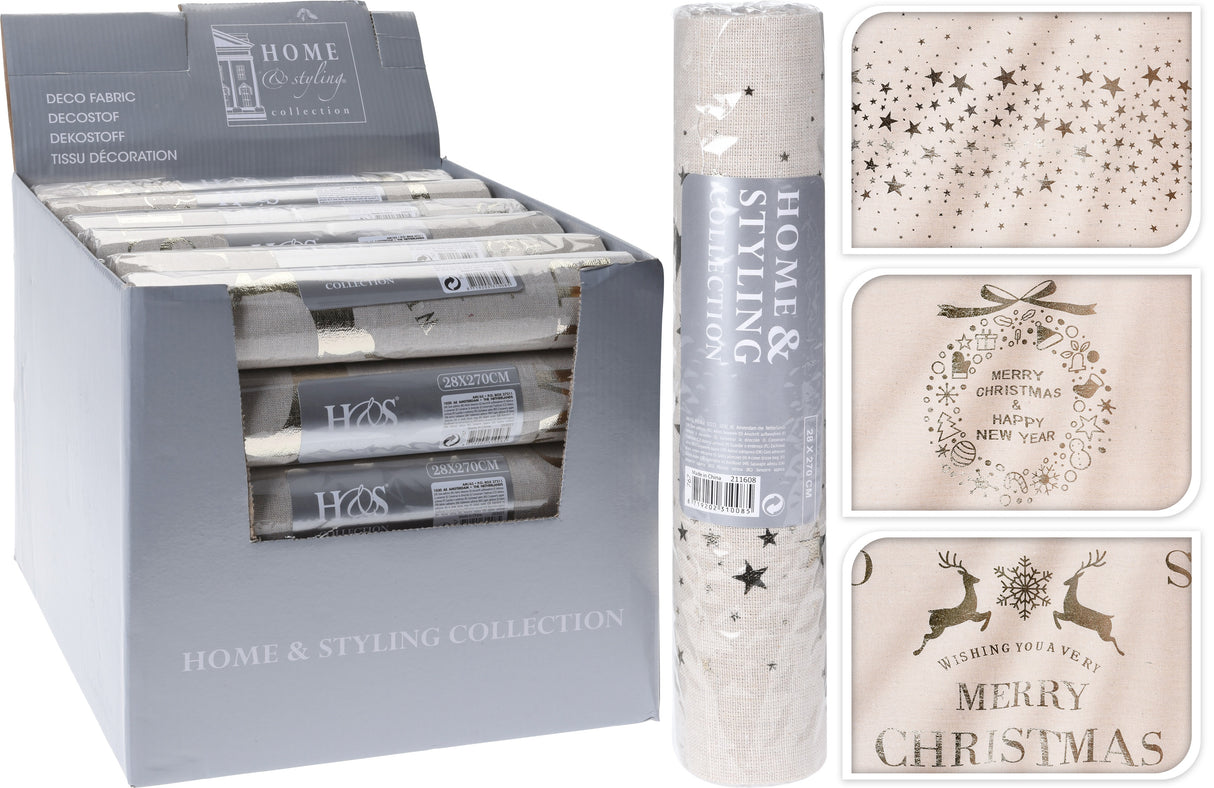 Joulu kaitaliina kankainen 28 x 270 cm 1 rll, 3 eri vaihtoehtoa