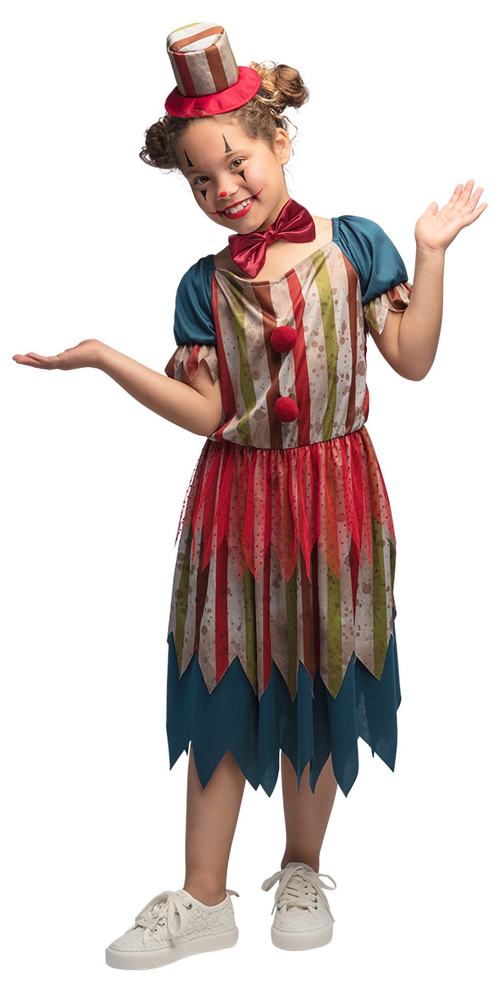 Ilkeä klovni mekko lasten 10-12 v