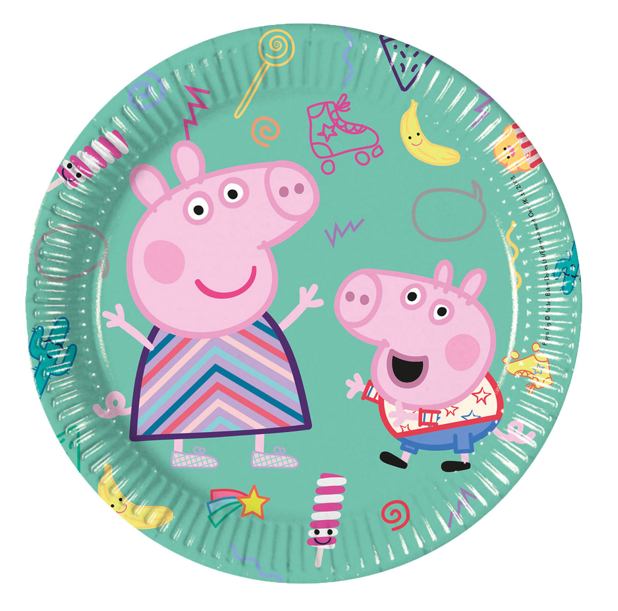 Pipsa Possu pahvilautanen 20 cm 8 kpl/pkt